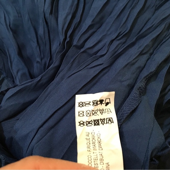 Zara Wrinkled Midi Skirt Women’s Size M  Blue Satin Effect Blogger New 1131/835 - Picture 9 of 9